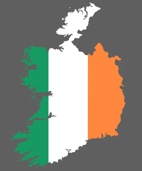 Map Ireland Flag Europe Cartography — Stock Vector