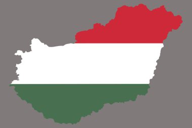 Macaristan 'ı bayraklı Avrupa haritası ile haritala