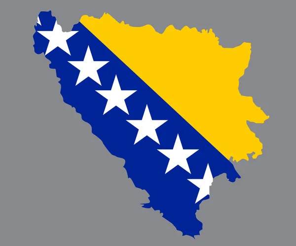 Landkarte Bosnien Und Herzegowina Mit Flagge Europa Kartgraphie — Stockvektor