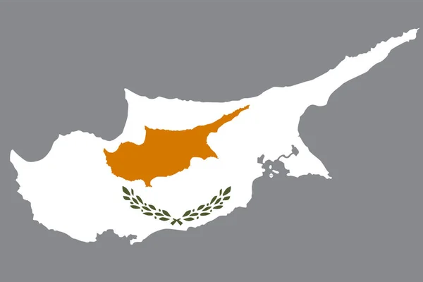Mappa Cipro Con Bandiera Europa Cartografia — Vettoriale Stock