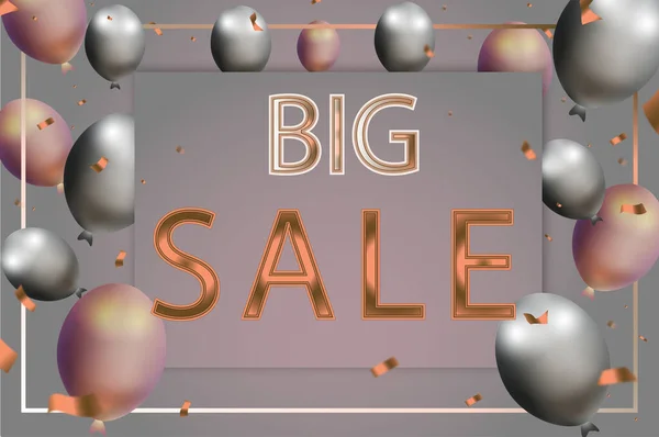 Büyük indirim balonları kart afişi 