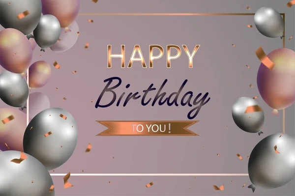 Cartão Feliz Aniversário Para Você Balões — Vetor de Stock