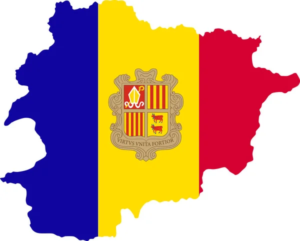 Map Andorra Flag Cartography Europe — Stock vektor