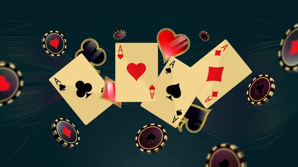 Speelkaarten Casino Achtergrond Gokken — Stockfoto