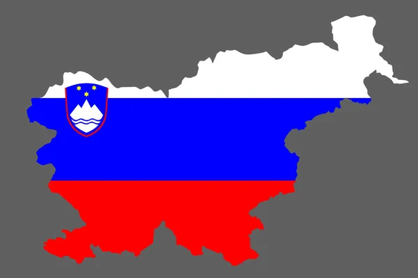 Map Slovenia Flag Europe Cartography — Archivo Imágenes Vectoriales