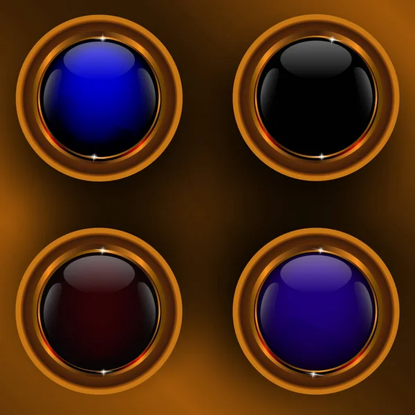 Parlak lüks düğmeleri altın olarak ayarla 