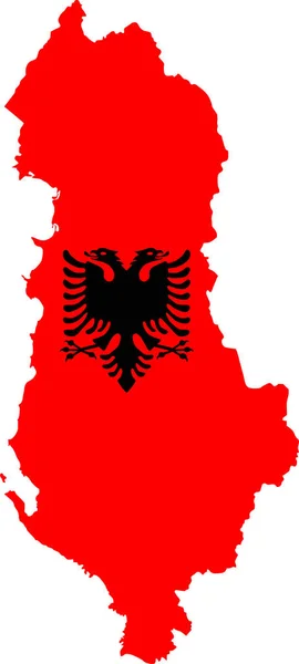 Albanien Karte Mit Flagge Europa Kartographie — Stockvektor