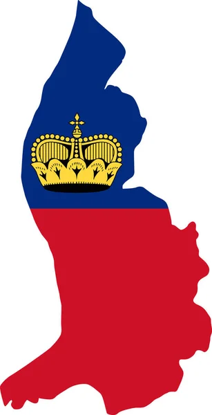 Liechtenstein Map Flag Europe Cartography — Stockvektor