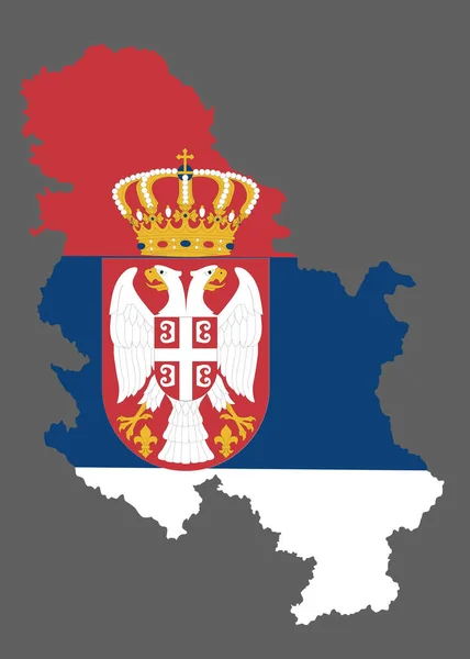 Map Serbia Flag Europe Cartography — Διανυσματικό Αρχείο