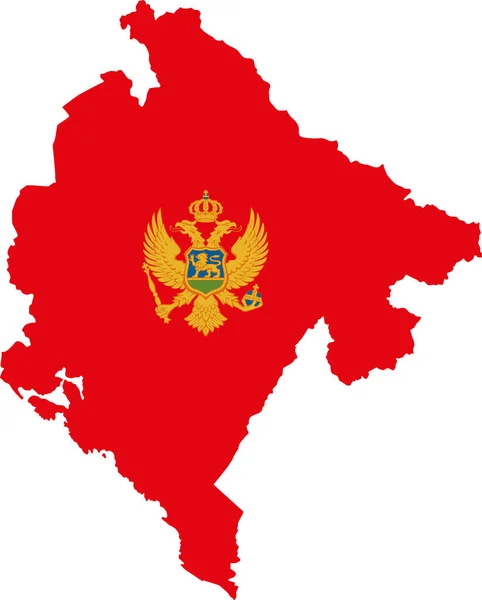 Map Montenegro with flag europe