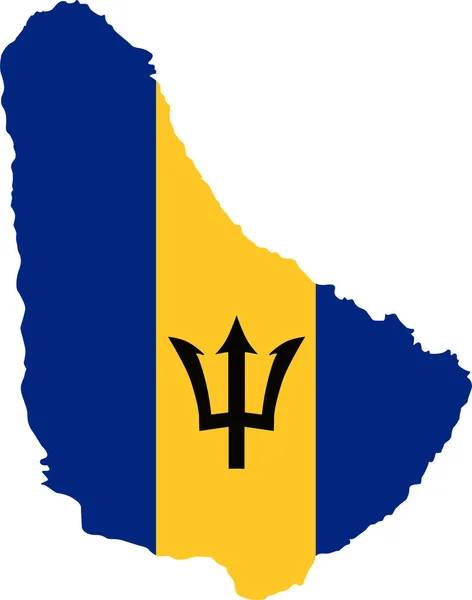 Barbados Map Flag North America Cartography — Vettoriale Stock