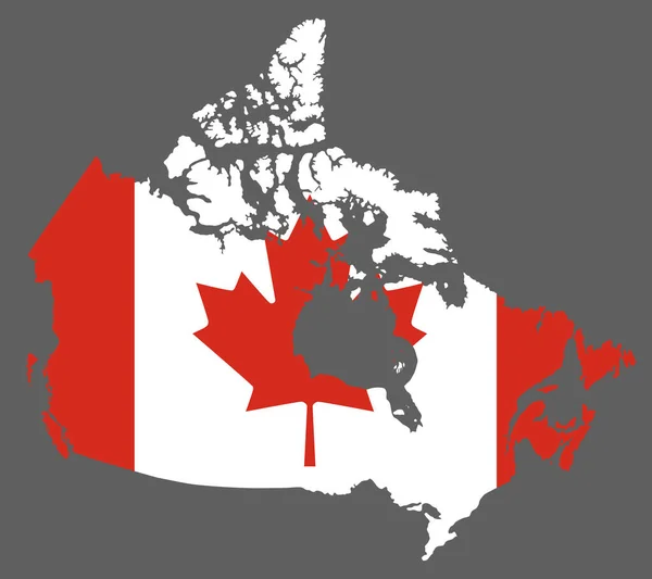 Canada map with flag north America cartography
