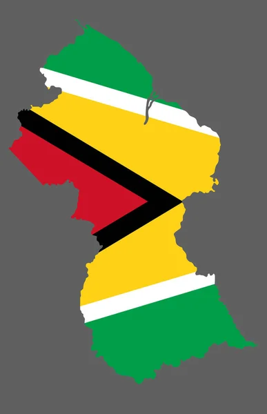 Guyana Map Flag South America Cartography — Stockvektor