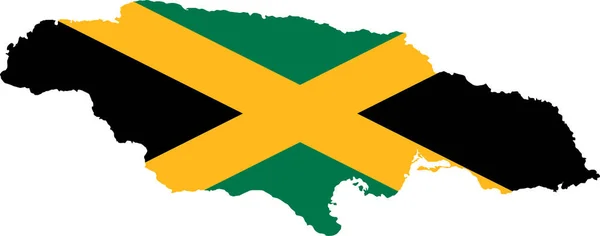 Jamaica map with flag north America cartography