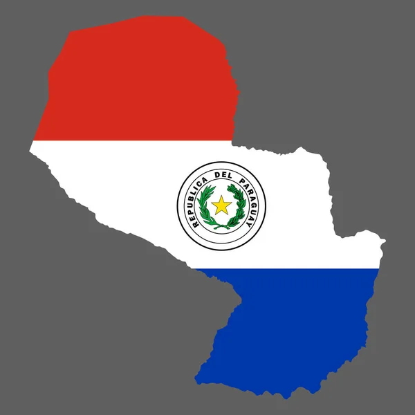Paraguay map with flag south America cartography