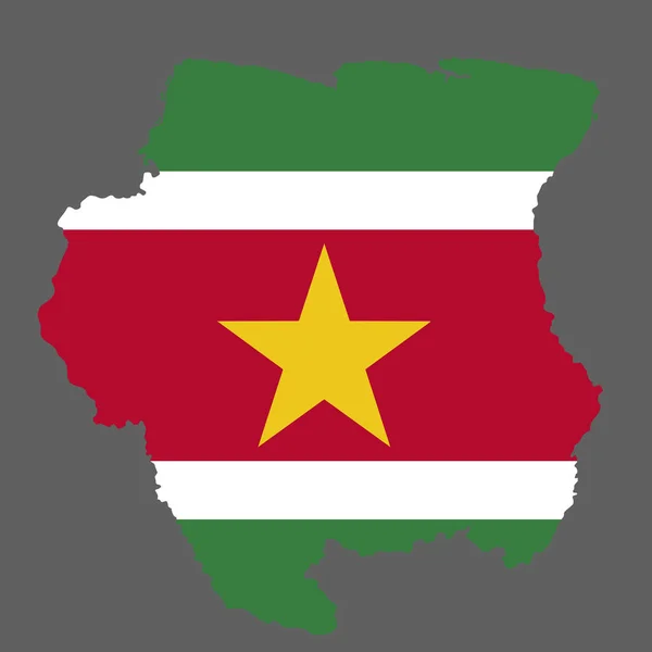 Suriname map with flag south America cartography