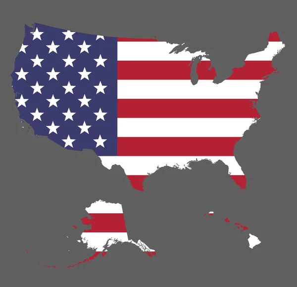 map USA with flag north America cartography