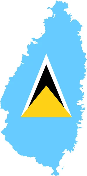 Saint Lucia Karte Mit Flagge Amerikanische Kartographie — Stockvektor