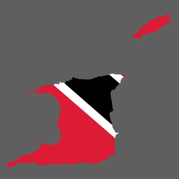Trinidad Tobago Mapa Com Bandeira Cartografia Americana —  Vetores de Stock