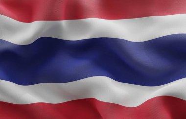 Tayland bayrağı, yakın çekim bayrağı. 3d Hazırlama