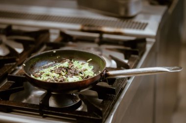 Preparing food in the kitchen sweet and dry and elements of kitchen equipment.