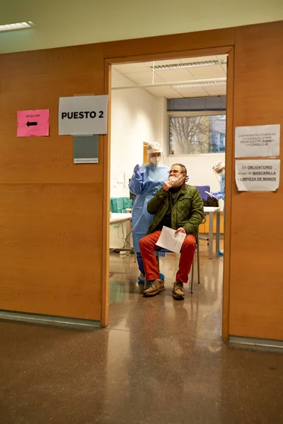 TXANTREA, NAVARRA SPAIN JANUARY 5 2022: Health center where SARS COV antigen tests are performed. — стоковое фото