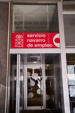 Pamplona, İspanya 9 Ocak 2022. Navarre Kamu İş Bulma Kurumu 'nun resmi binası.