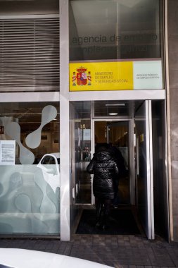 Pamplona, İspanya 9 Ocak 2022. Navarre Kamu İş Bulma Kurumu 'nun resmi binası.