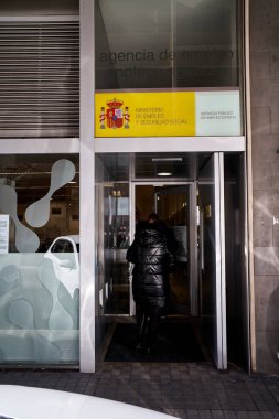 Pamplona, İspanya 9 Ocak 2022. Navarre Kamu İş Bulma Kurumu 'nun resmi binası.