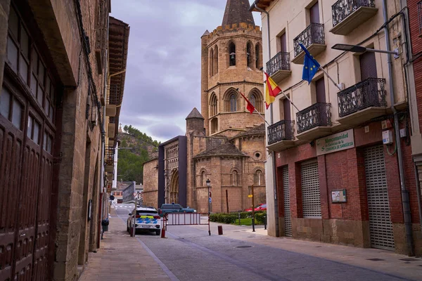 Sanguesa, Navarra İspanya 6 Mart 2022, Santa Maria la Real Kilisesi — Stok fotoğraf