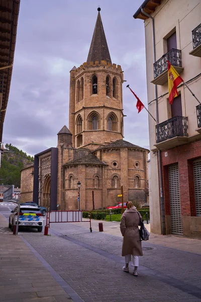 Sanguesa, Navarra İspanya 6 Mart 2022, Santa Maria la Real Kilisesi — Stok fotoğraf