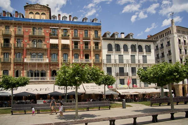 Pamplona Spain June 2022 Views Plaza Del Castillo Book Fair — стокове фото