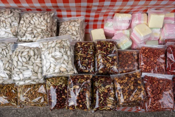 Weergave Van Mexicaanse Pepita Mix Zaden Koop Markt Mexico Niemand — Stockfoto