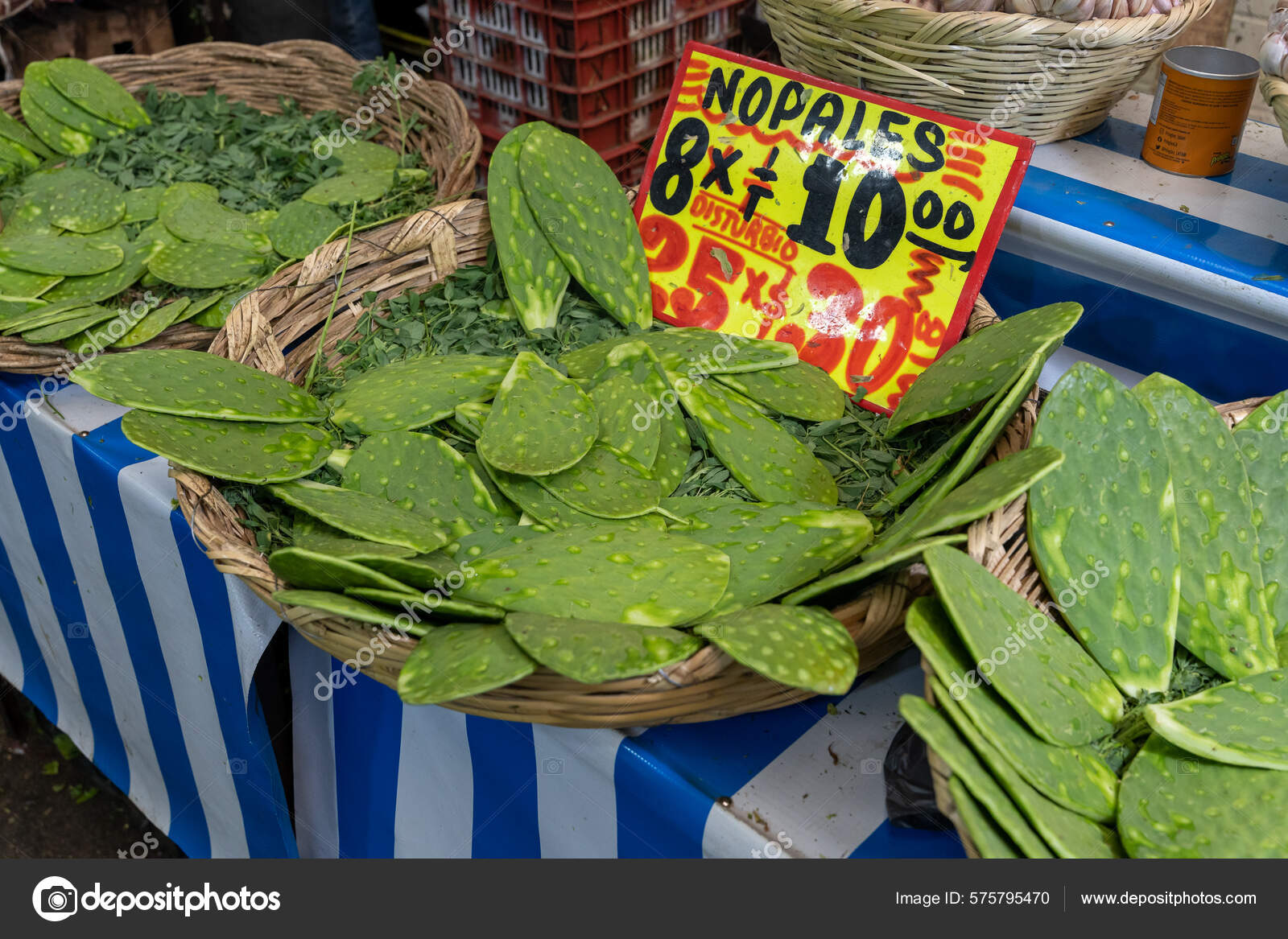 Nopales (cactus) Peeler, Market in Mazatlan, MX