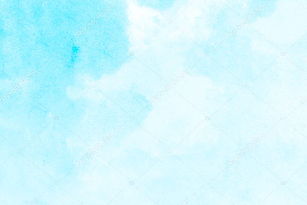 Blue abstract watercolor painted background