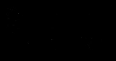 Siyah zemin üzerinde rastgele uçan küçük beyaz parçacıklara sahip video