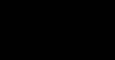 Siyah zemin üzerinde rastgele uçan küçük beyaz parçacıklara sahip video