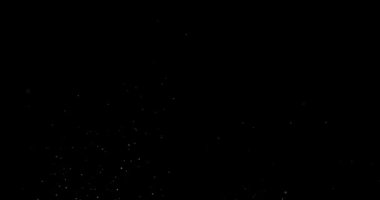 Siyah zemin üzerinde rastgele uçan küçük beyaz parçacıklara sahip video