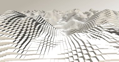 Soyut ızgara şekilli manzara arka planı. 3d oluşturma