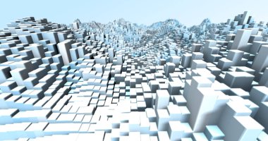 Soyut ızgara şekilli manzara arka planı. 3d oluşturma