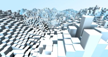 Soyut ızgara şekilli manzara arka planı. 3d oluşturma