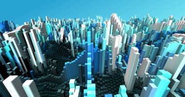 Soyut ızgara şekilli manzara arka planı. 3d oluşturma