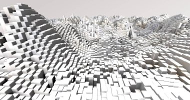 Soyut ızgara şekilli manzara arka planı. 3d oluşturma