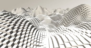 Soyut ızgara şekilli manzara arka planı. 3d oluşturma