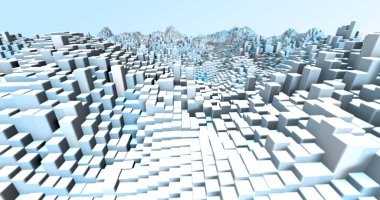 Soyut ızgara şekilli manzara arka planı. 3d oluşturma