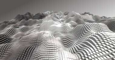 Soyut ızgara şekilli manzara arka planı. 3d oluşturma