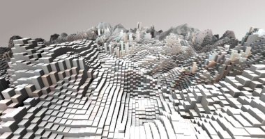 Soyut ızgara şekilli manzara arka planı. 3d oluşturma
