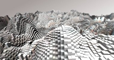 Soyut ızgara şekilli manzara arka planı. 3d oluşturma