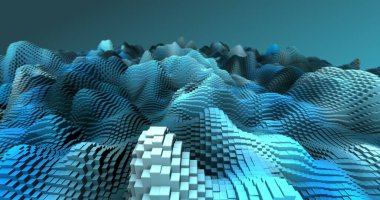 Soyut ızgara şekilli manzara arka planı. 3d oluşturma