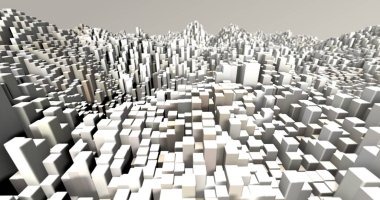 Soyut ızgara şekilli manzara arka planı. 3d oluşturma